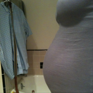 My belly at 9 weeks pregnant